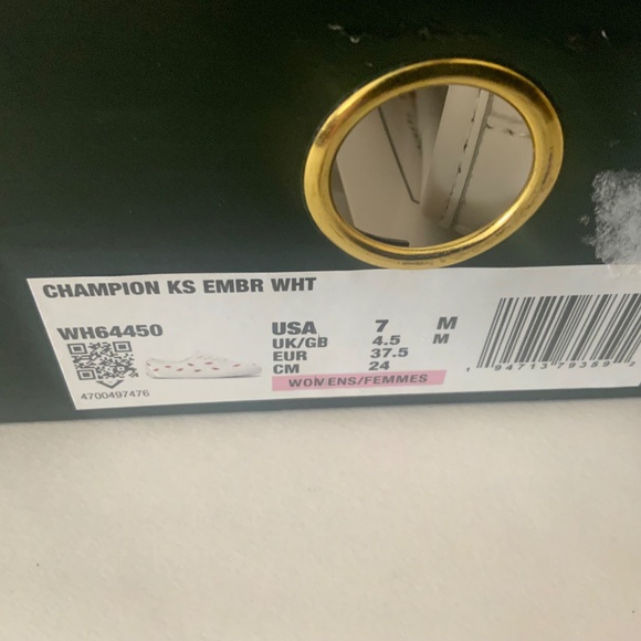 Keds Kate Spade Champion Embroidered Lips White Leather Lace Up Fashion Sneakers - Picture 6 of 14